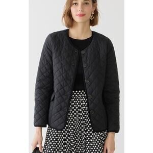 J. Crew signature puffer black quilted jacket